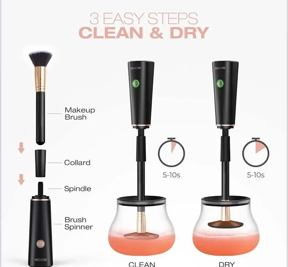 NEW NICARE Electric Makeup Brush Cleaner & Dryer Machine